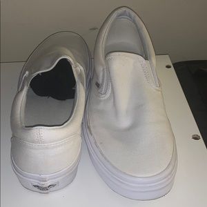 White slip on vans